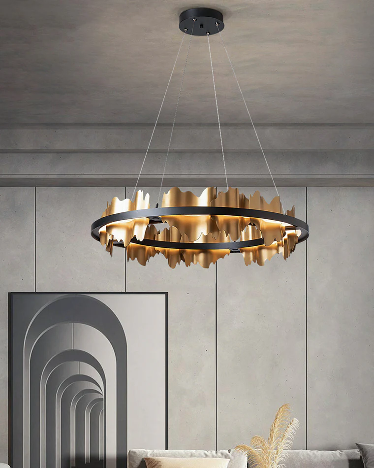 WOMO Iceberg Round Black Gold Chandelier-WM2183 - Image 8