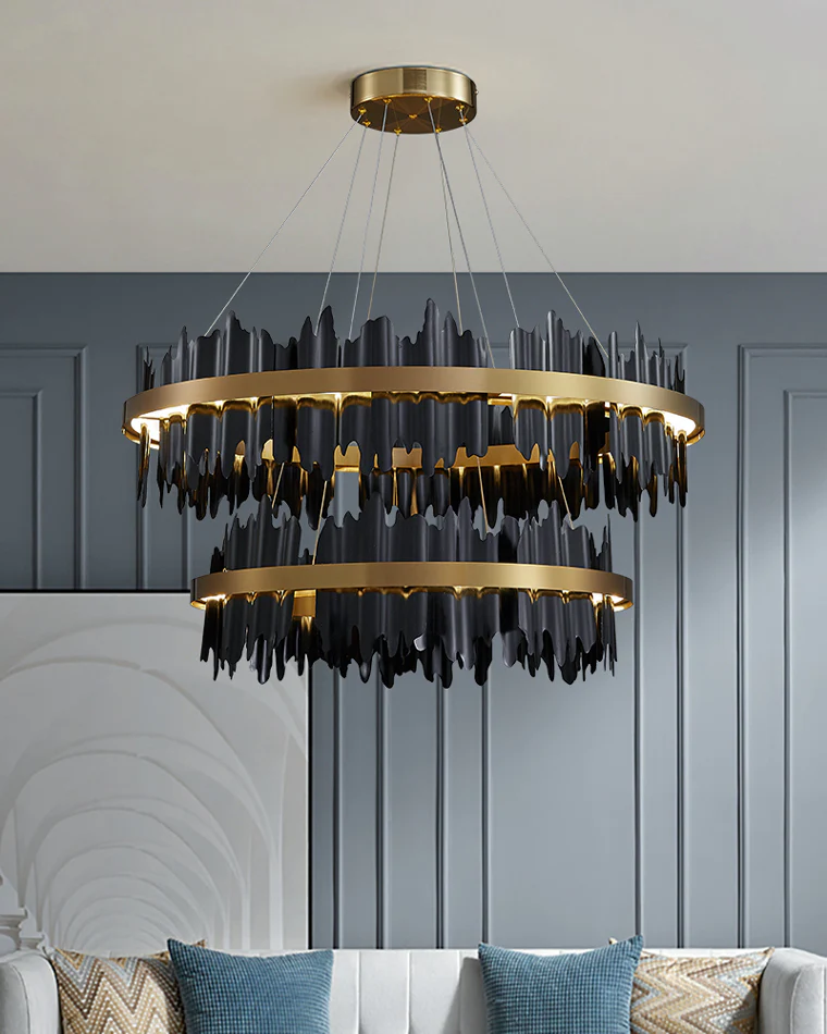 WOMO Iceberg Round Black Gold Chandelier-WM2183 - Image 9
