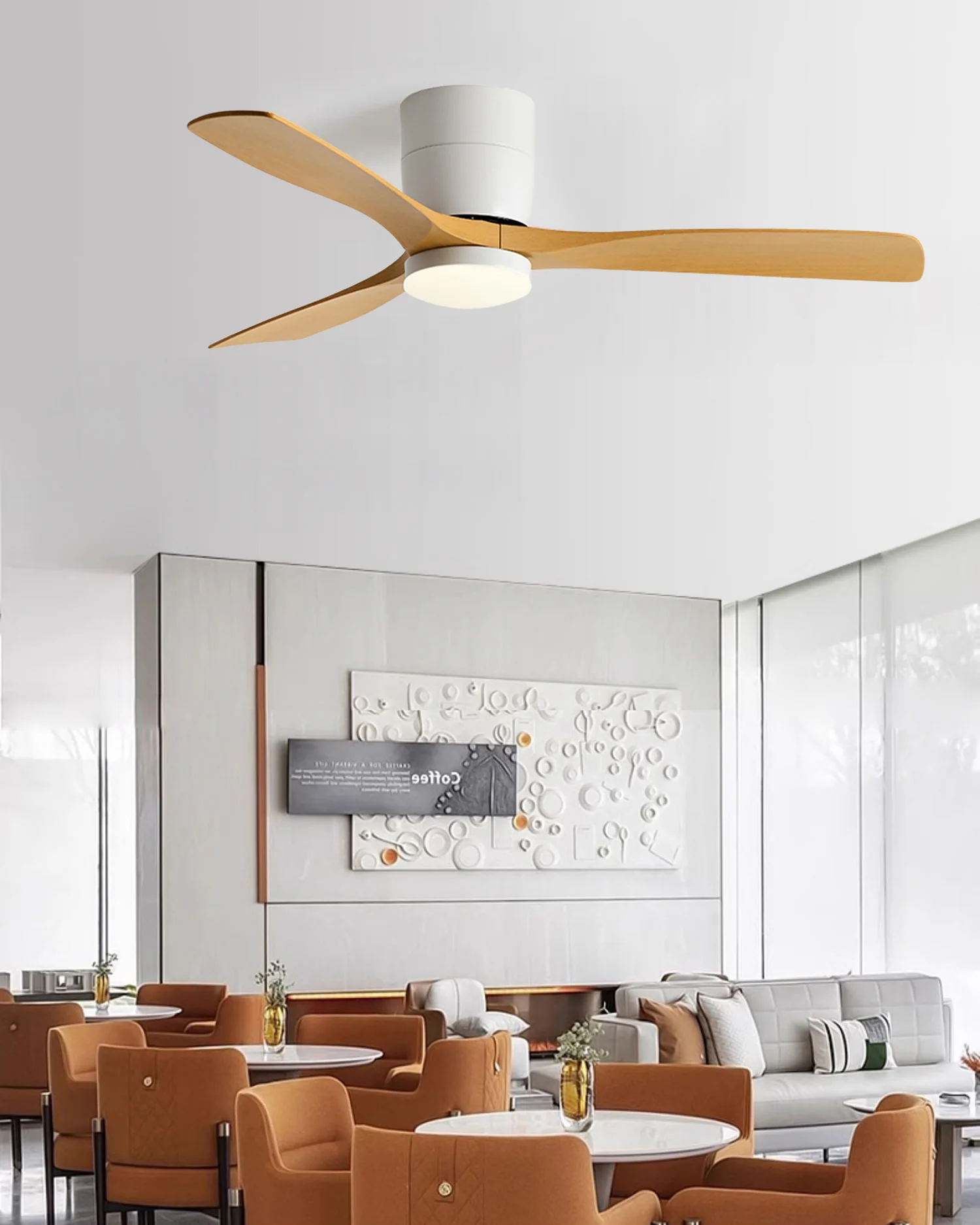 WOMO Modern Low Profile Ceiling Fan Lamp-WM5215 - Image 2