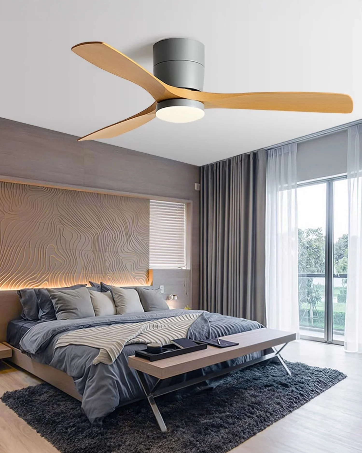 WOMO Modern Low Profile Ceiling Fan Lamp-WM5215 - Image 7