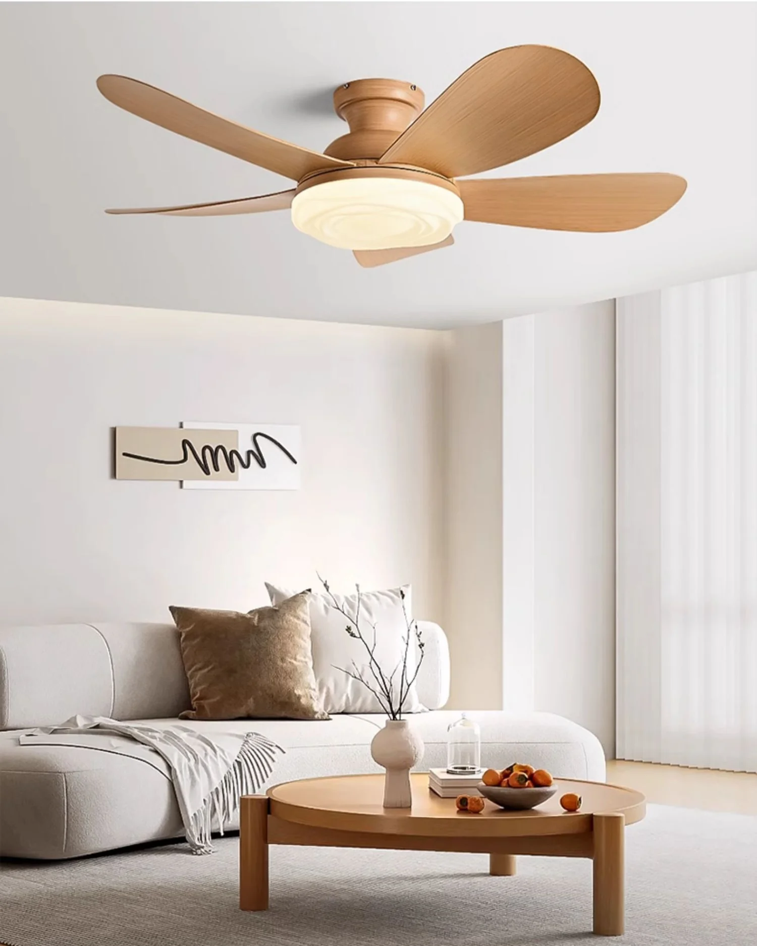 WOMO Modern Low Profile Ceiling Fan Lamp-WM5221 - Image 2