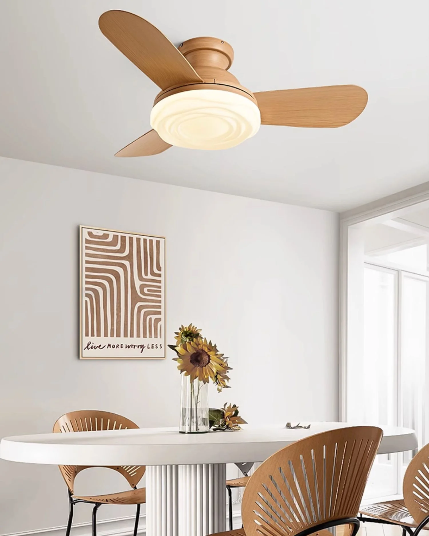 WOMO Modern Low Profile Ceiling Fan Lamp-WM5221 - Image 3
