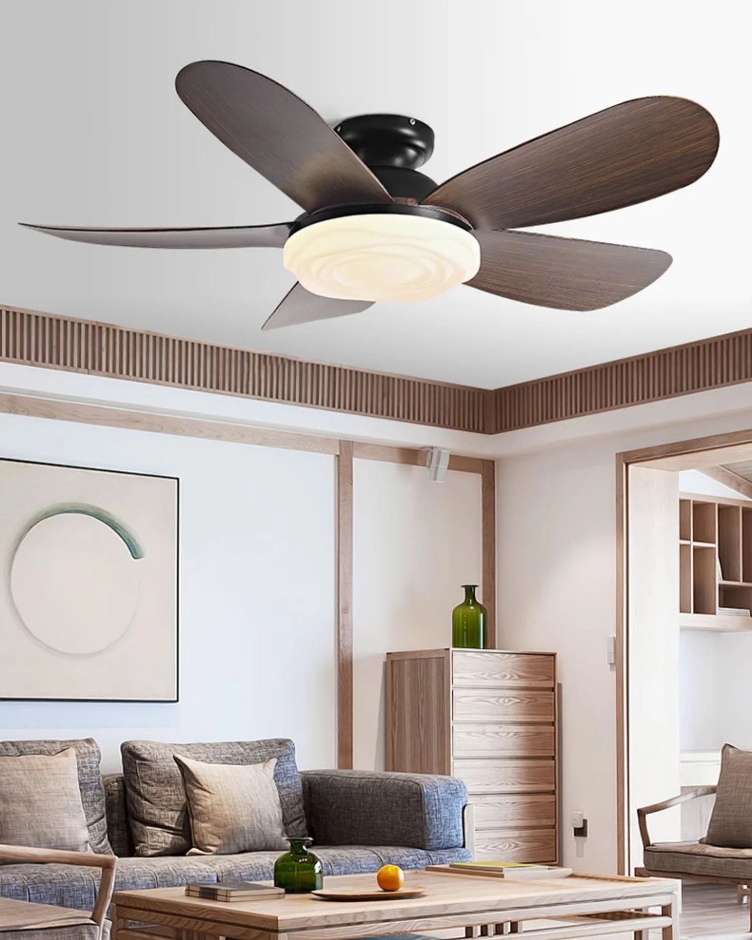 WOMO Modern Low Profile Ceiling Fan Lamp-WM5221 - Image 5
