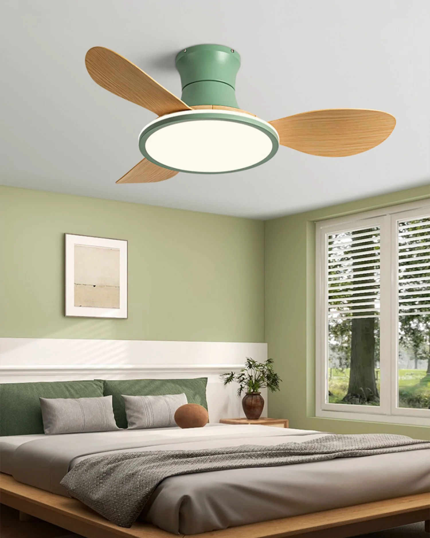 WOMO Modern Low Profile Ceiling Fan Lamp - WM5239 - Image 12