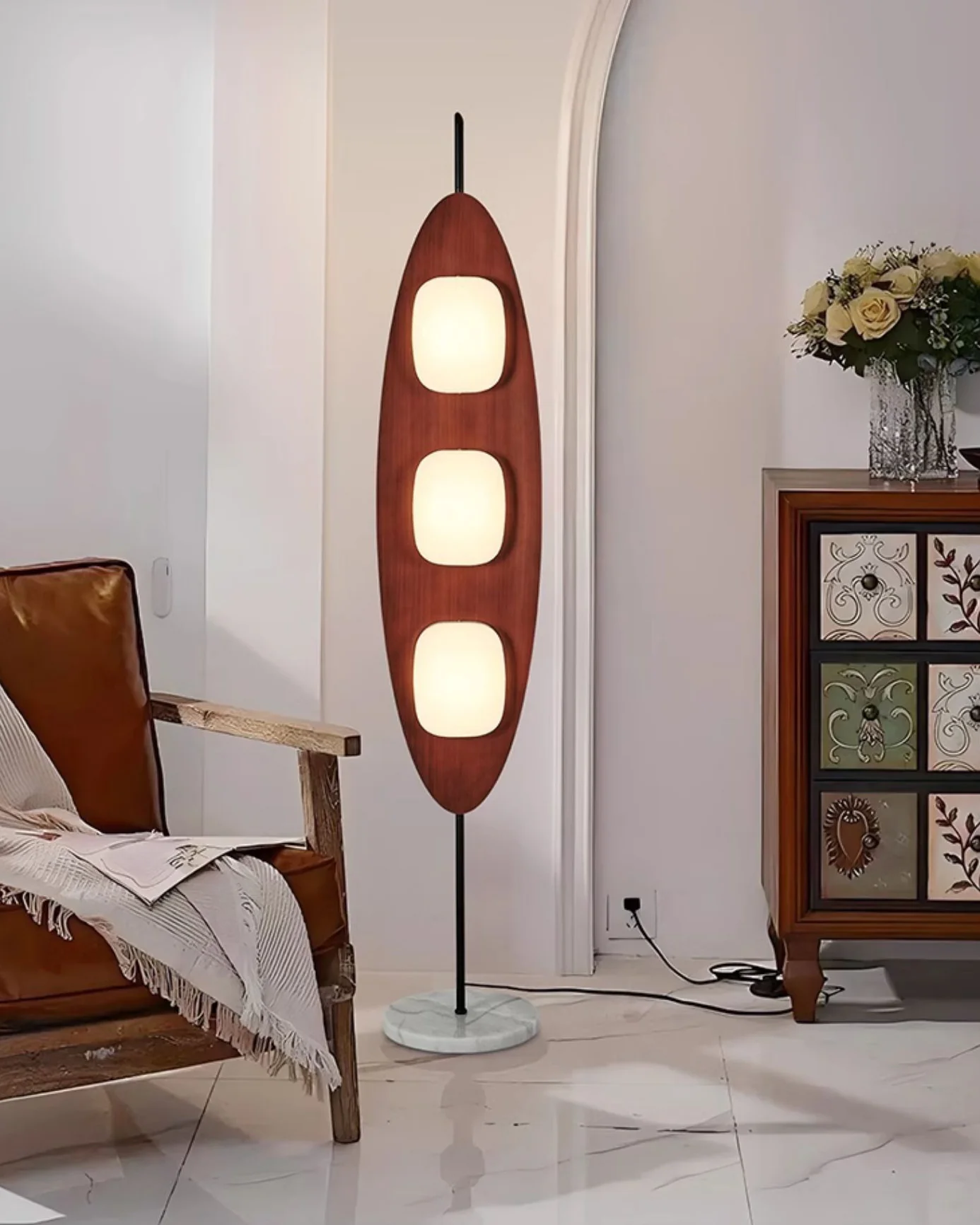 WOMO Modern Wood Oval Floor Lamp-WM7080 - Image 10