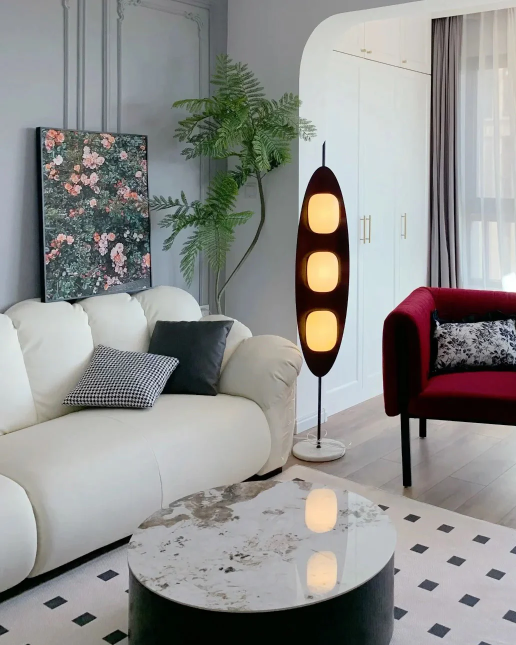 WOMO Modern Wood Oval Floor Lamp-WM7080 - Image 14