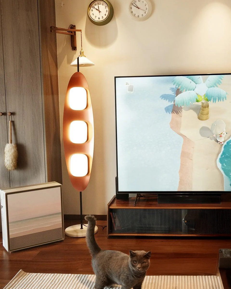 WOMO Modern Wood Oval Floor Lamp-WM7080 - Image 3