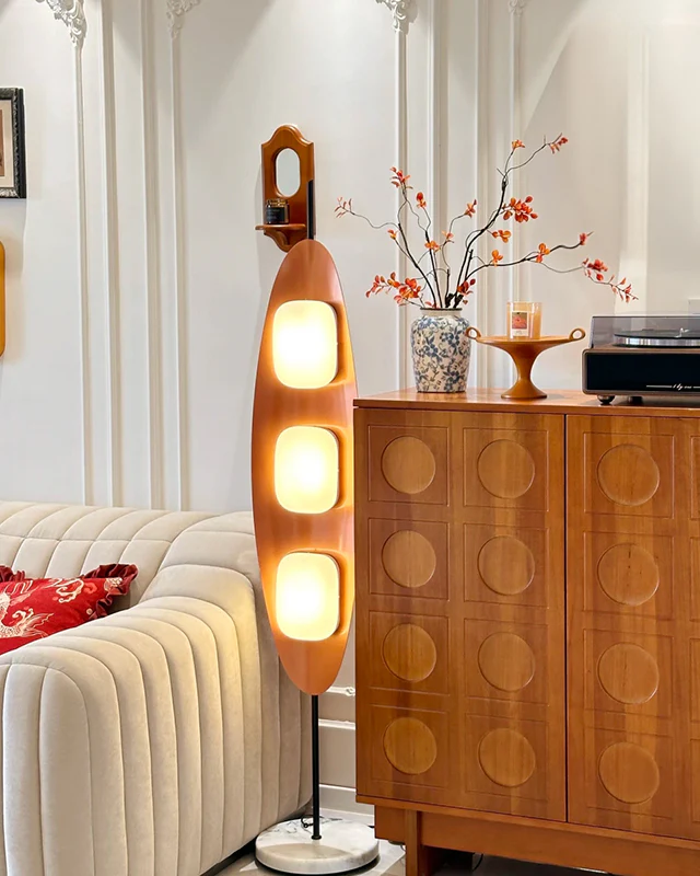 WOMO Modern Wood Oval Floor Lamp-WM7080 - Image 5