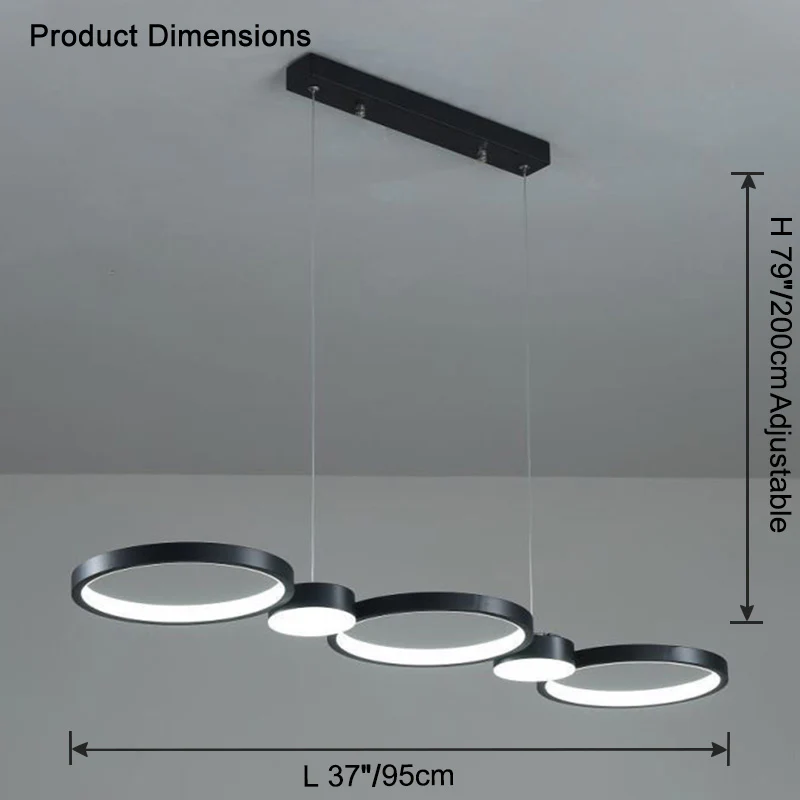 WOMO Multi Circle Linear Pendant Light-WM2765 - Image 13