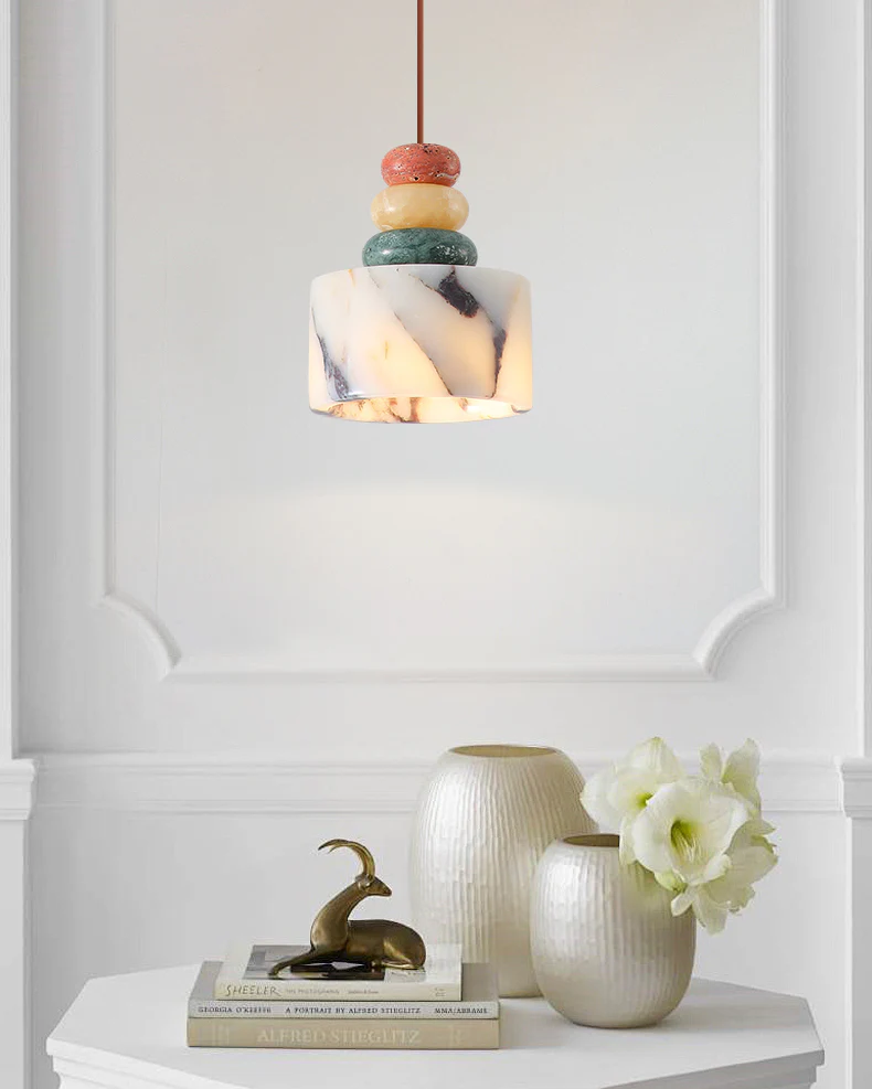 WOMO Multi-colour Dome Stone Pendant Light-WM3000 - Image 4