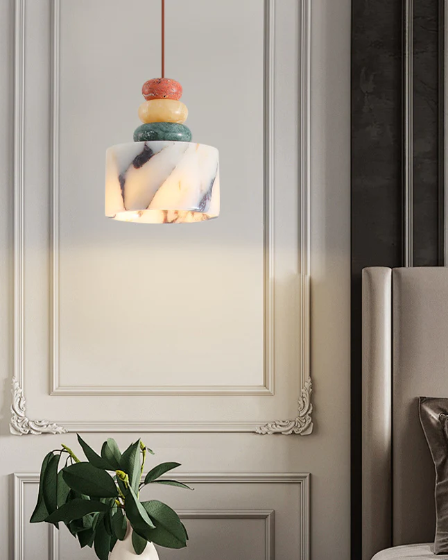 WOMO Multi-colour Dome Stone Pendant Light-WM3000 - Image 5