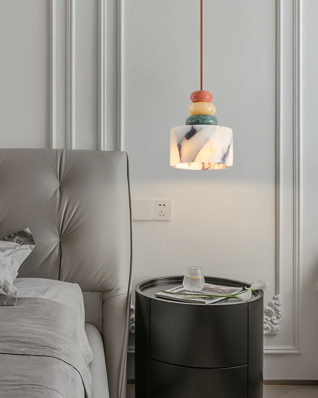 WOMO Multi-colour Dome Stone Pendant Light-WM3000 - Image 6