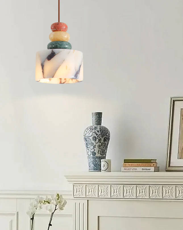 WOMO Multi-colour Dome Stone Pendant Light-WM3000 - Image 7