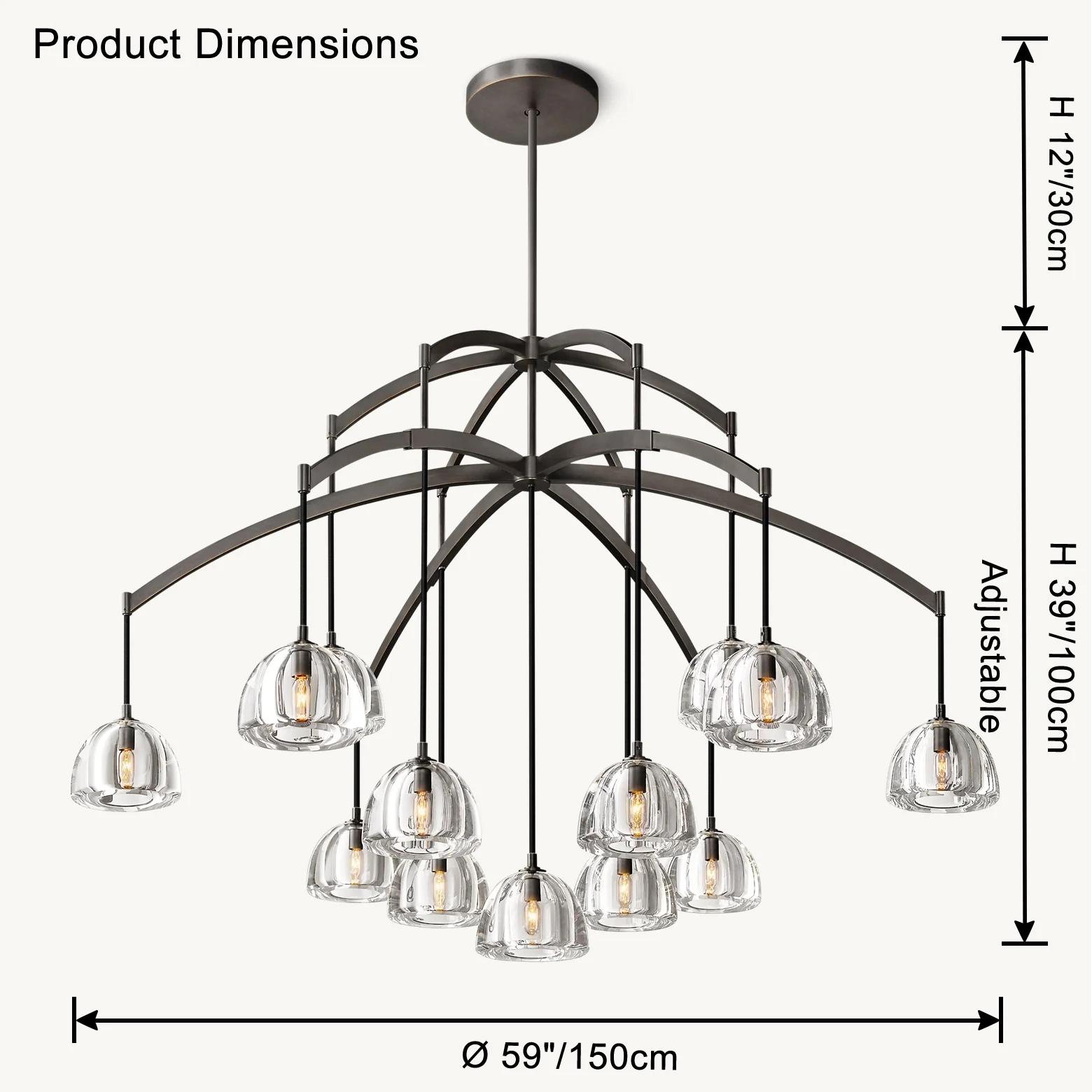 WOMO Multi Light Crystal Pendant Chandelier-WM2828 - Image 20