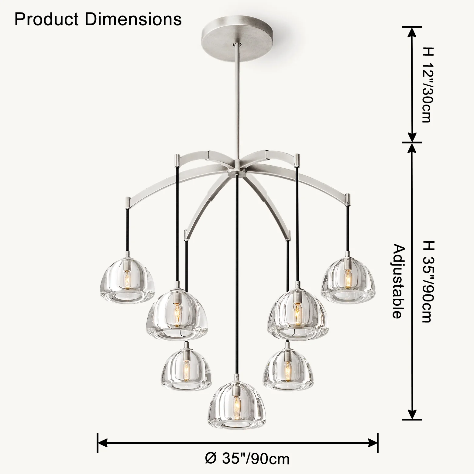 WOMO Multi Light Crystal Pendant Chandelier-WM2828 - Image 28