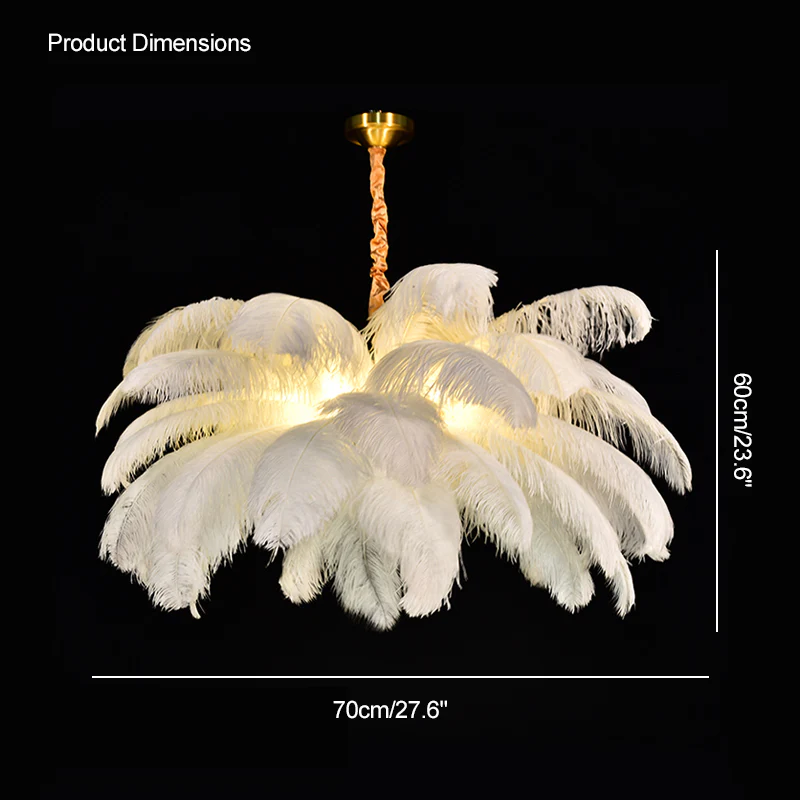WOMO Palm Feather Chandelier-WM2216 - Image 10