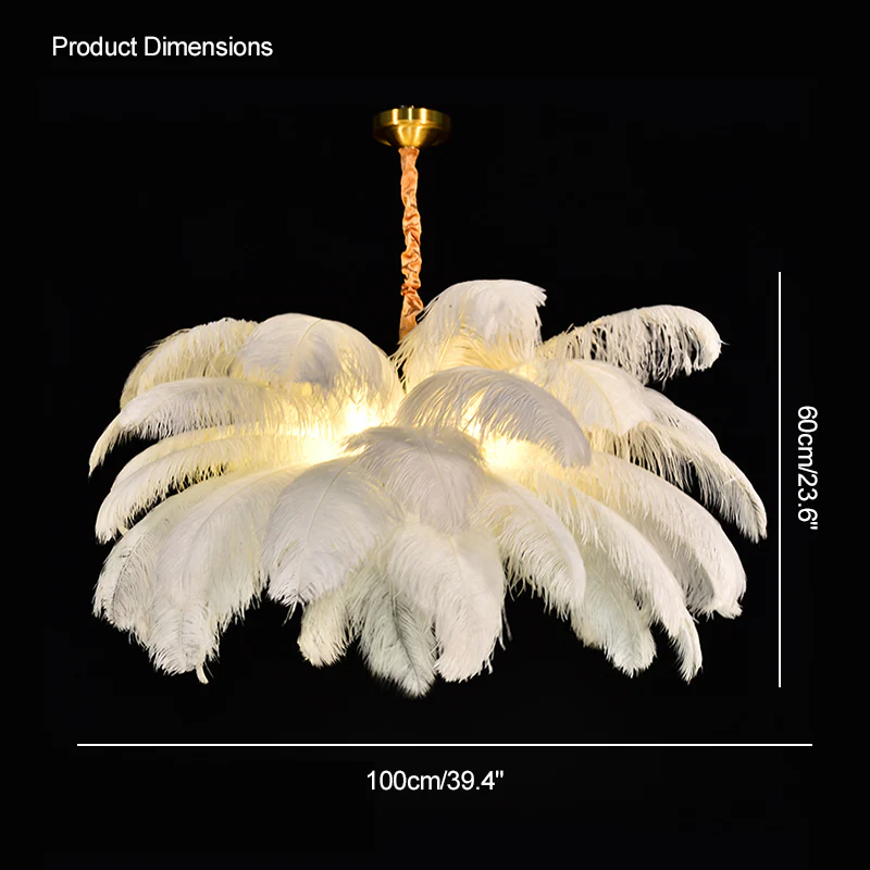 WOMO Palm Feather Chandelier-WM2216 - Image 11