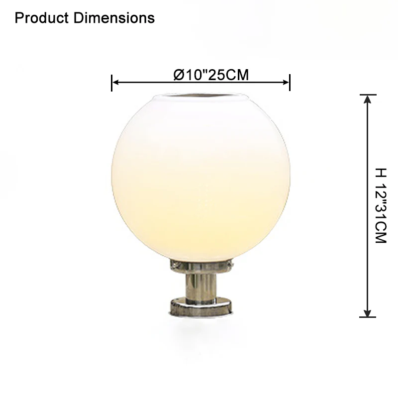 WOMO Globe Outdoor Pillar Light-WM9217 - Image 21