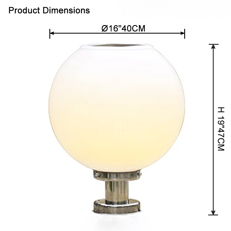 WOMO Globe Outdoor Pillar Light-WM9217 - Image 25