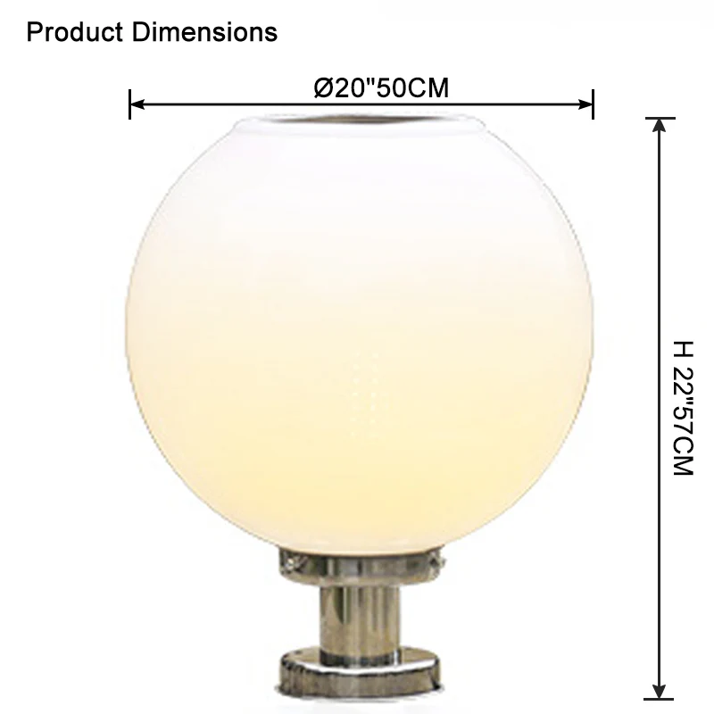 WOMO Globe Outdoor Pillar Light-WM9217 - Image 27
