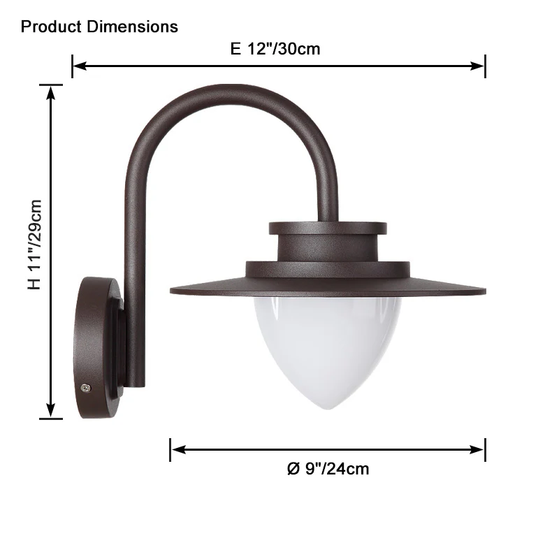 WOMO Gooseneck Outdoor Wall Light-WM9153 - Image 15