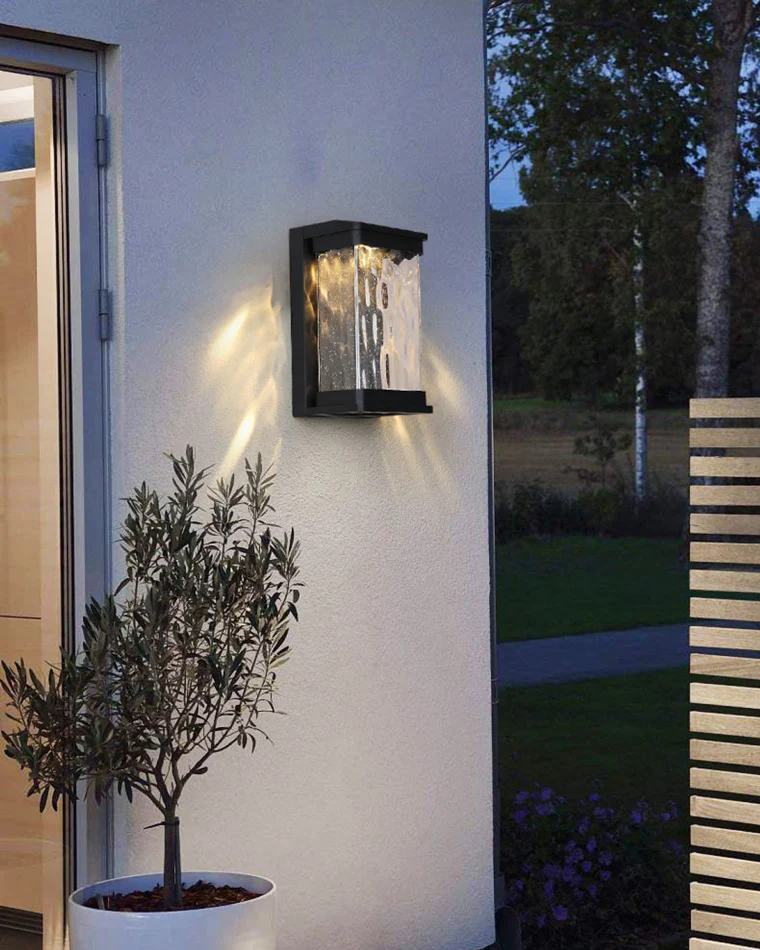 WOMO Seeded Glass Outdoor Wall Light-WM9160 - Image 2
