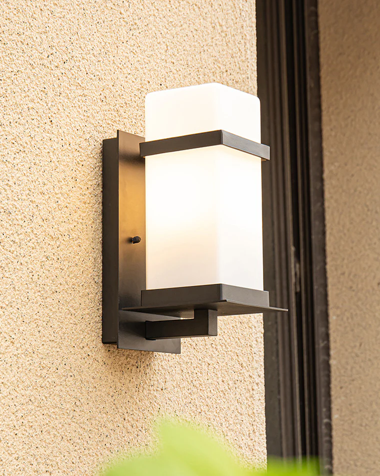 WOMO Frosted Glass Outdoor Wall Sconce-WM9202 - Image 2