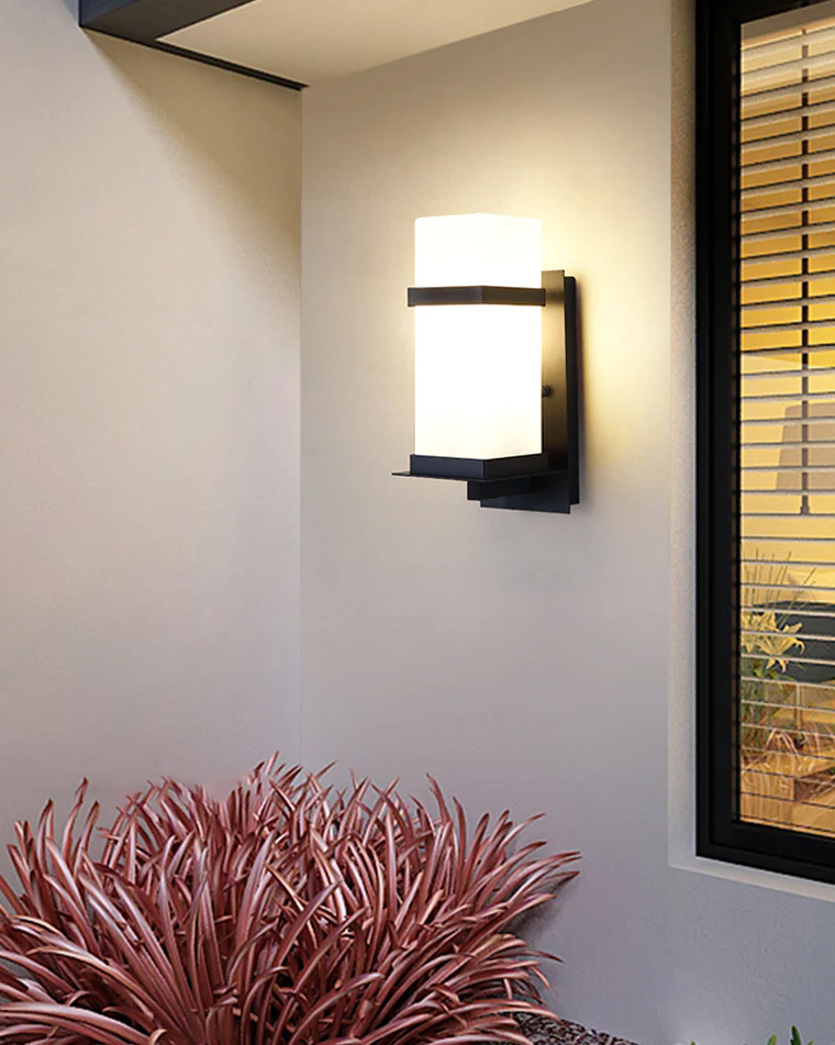 WOMO Frosted Glass Outdoor Wall Sconce-WM9202 - Image 3