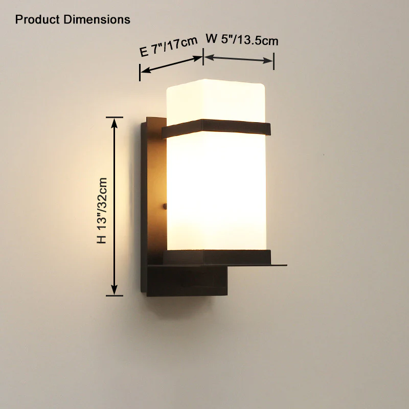 WOMO Frosted Glass Outdoor Wall Sconce-WM9202 - Image 9