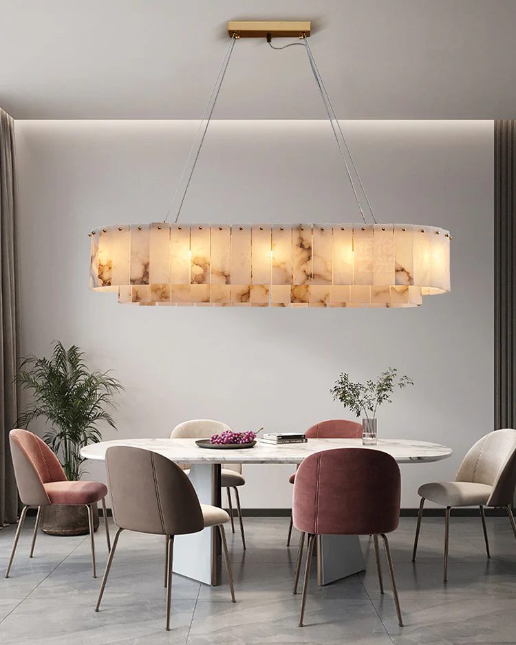WOMO Oval Alabaster Chandelier-WM2845 - Image 2