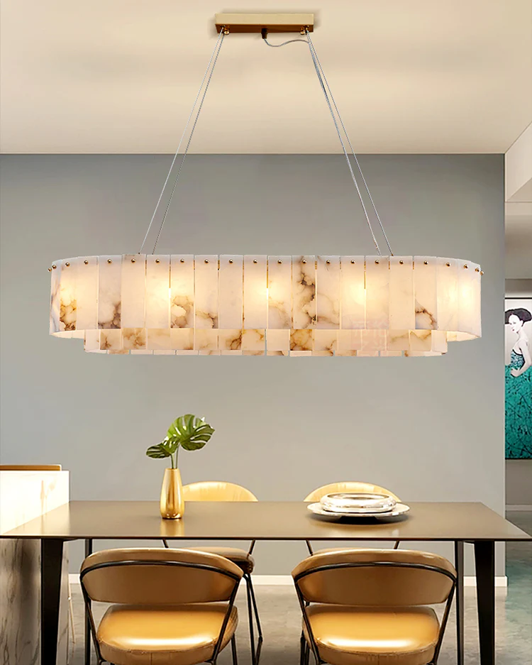 WOMO Oval Alabaster Chandelier-WM2845 - Image 3
