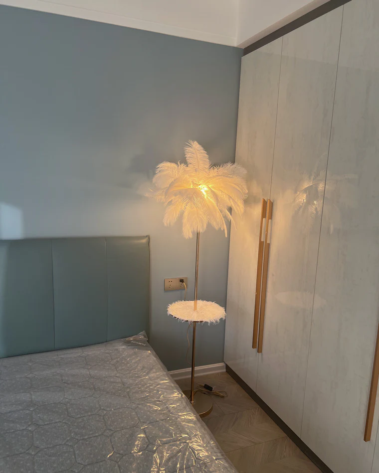 WOMO Feather Palm Tree Floor Lamp with Tray-WM7052 - Image 10