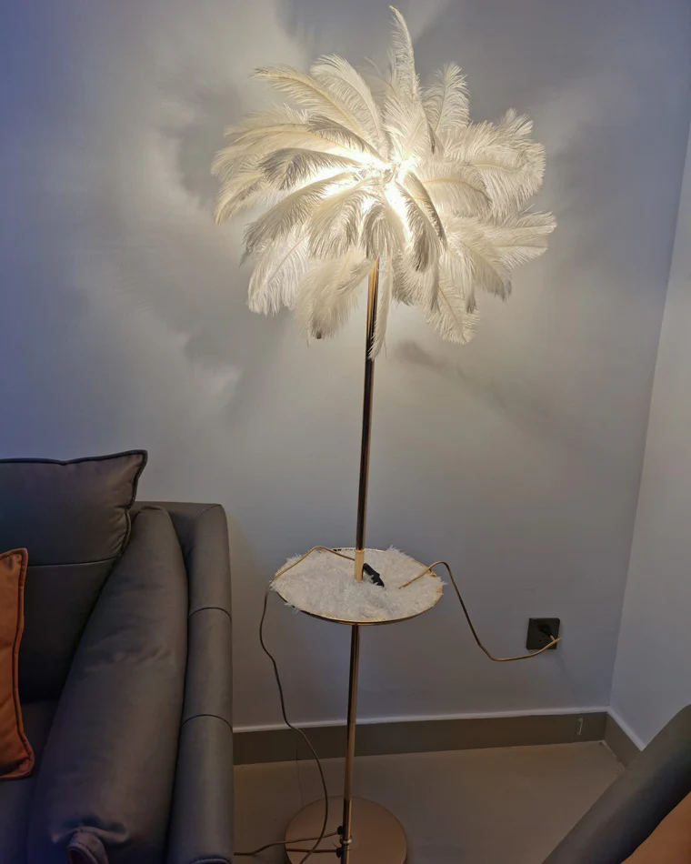 WOMO Feather Palm Tree Floor Lamp with Tray-WM7052 - Image 20