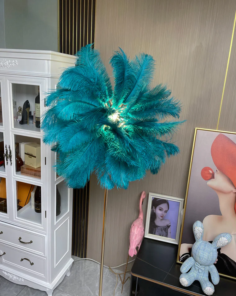 WOMO Feather Palm Tree Floor Lamp with Tray-WM7052 - Image 3