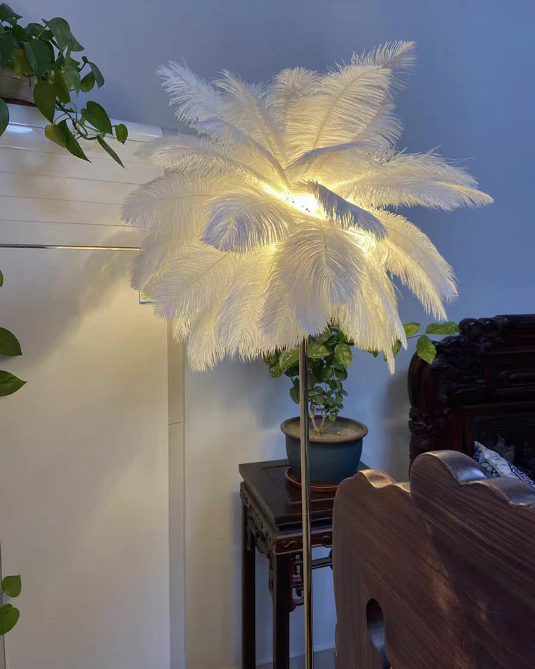 WOMO Feather Palm Tree Floor Lamp with Tray-WM7052 - Image 32
