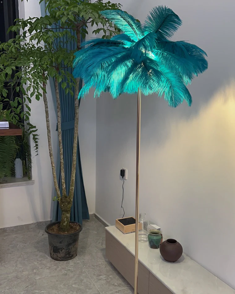 WOMO Feather Palm Tree Floor Lamp with Tray-WM7052 - Image 34