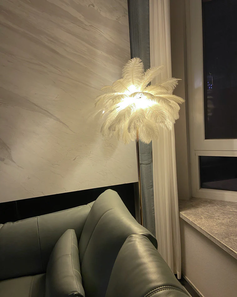 WOMO Feather Palm Tree Floor Lamp with Tray-WM7052 - Image 35