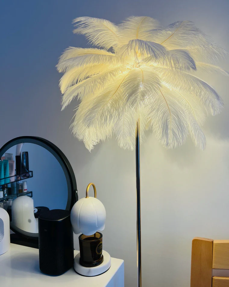 WOMO Feather Palm Tree Floor Lamp with Tray-WM7052 - Image 39
