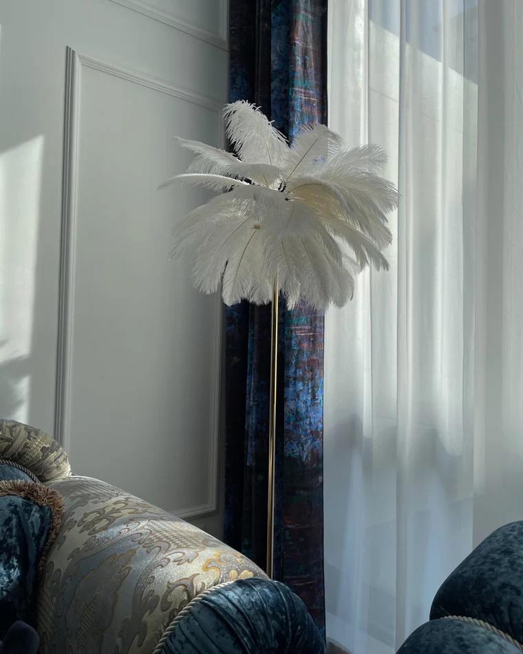WOMO Feather Palm Tree Floor Lamp with Tray-WM7052 - Image 4