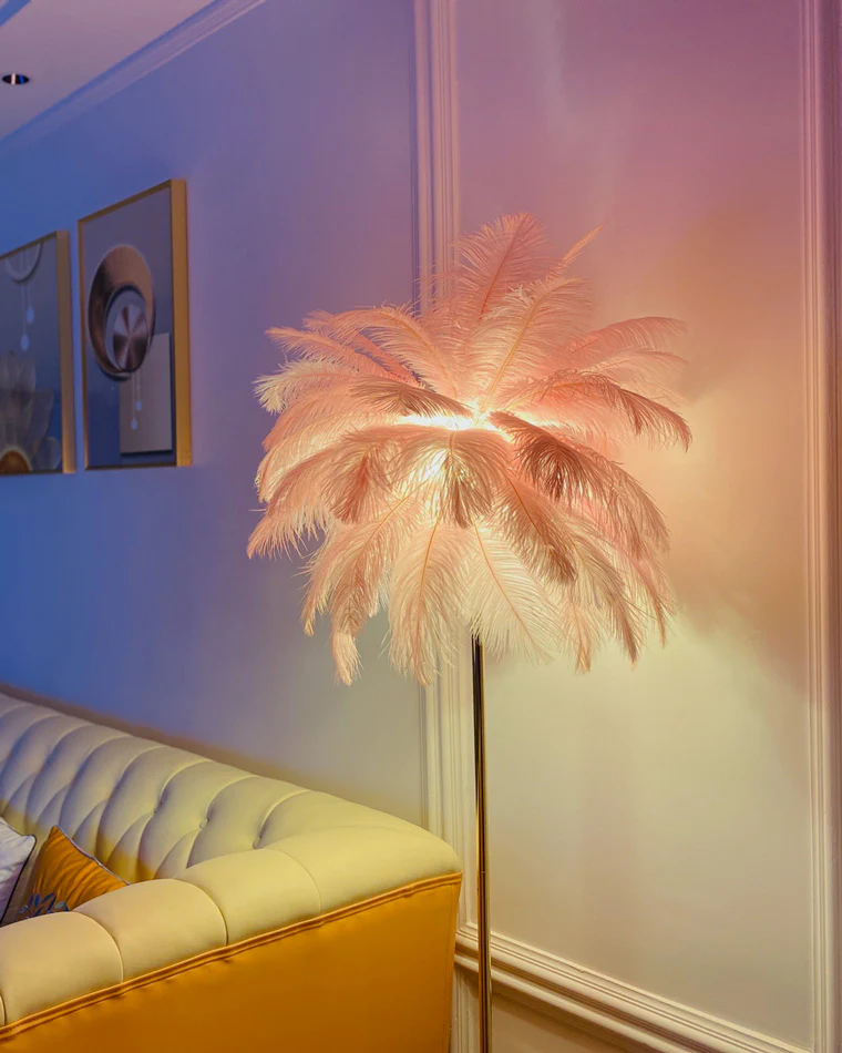 WOMO Feather Palm Tree Floor Lamp with Tray-WM7052 - Image 40
