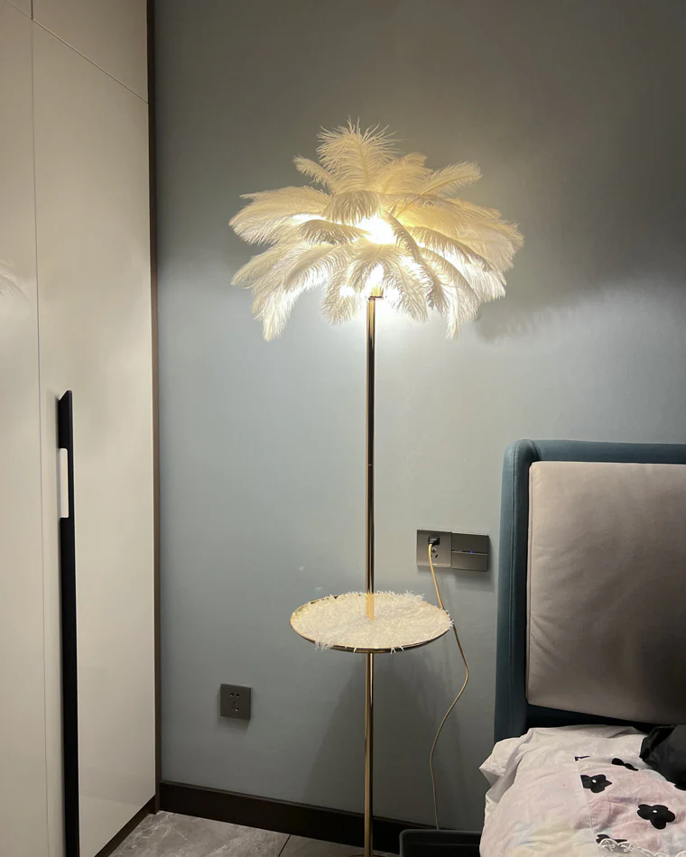 WOMO Feather Palm Tree Floor Lamp with Tray-WM7052 - Image 41