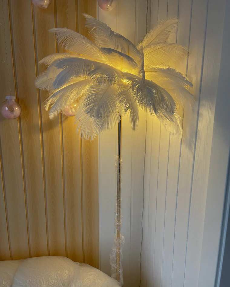 WOMO Feather Palm Tree Floor Lamp with Tray-WM7052 - Image 5