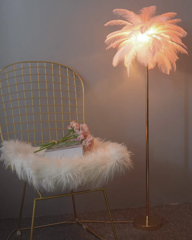 WOMO Feather Palm Tree Floor Lamp with Tray-WM7052 - Image 53