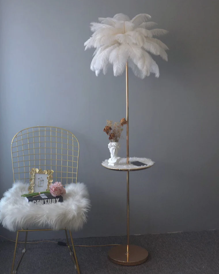 WOMO Feather Palm Tree Floor Lamp with Tray-WM7052 - Image 59