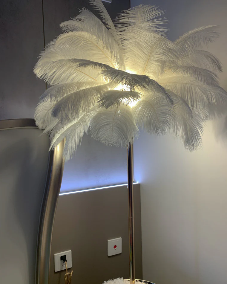 WOMO Feather Palm Tree Floor Lamp with Tray-WM7052 - Image 6