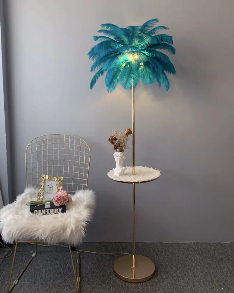 WOMO Feather Palm Tree Floor Lamp with Tray-WM7052 - Image 61