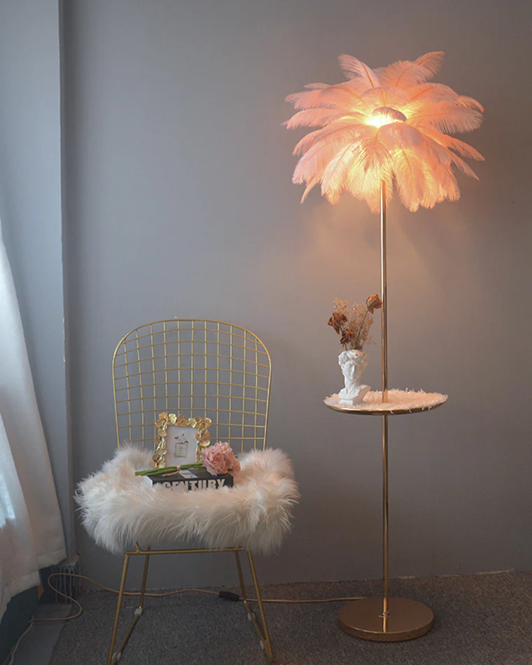 WOMO Feather Palm Tree Floor Lamp with Tray-WM7052 - Image 67