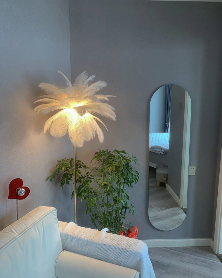 WOMO Feather Palm Tree Floor Lamp with Tray-WM7052 - Image 7