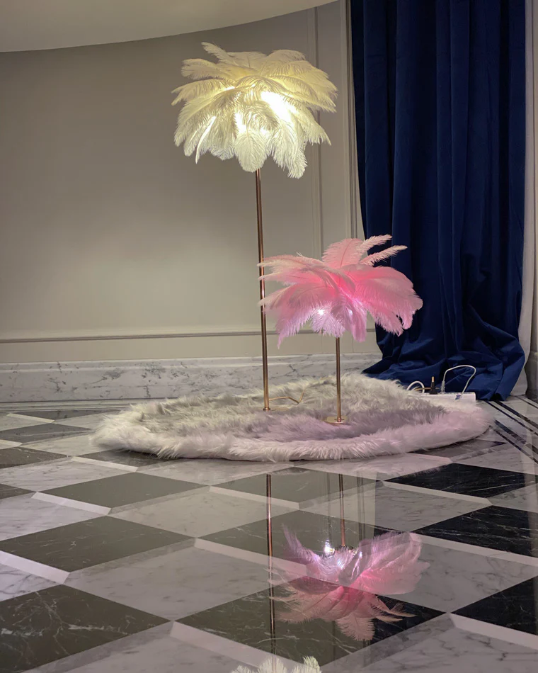WOMO Feather Palm Tree Floor Lamp with Tray-WM7052 - Image 70