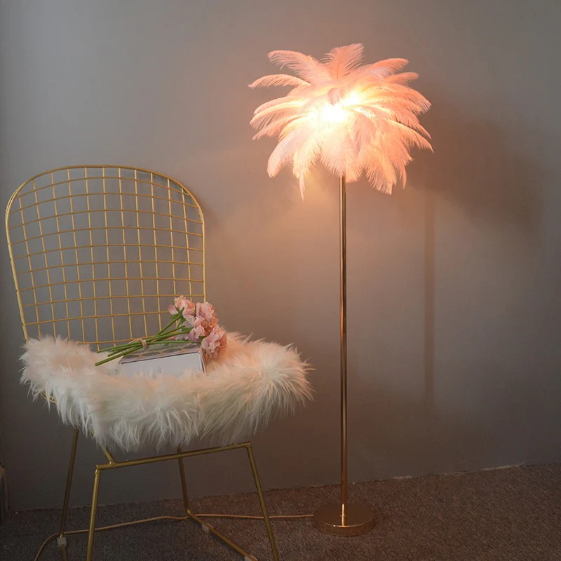 WOMO Feather Palm Tree Floor Lamp with Tray-WM7052 - Image 79